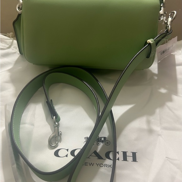 Coach Lime Green Leather Crossbody Bag - Picture 7 of 8